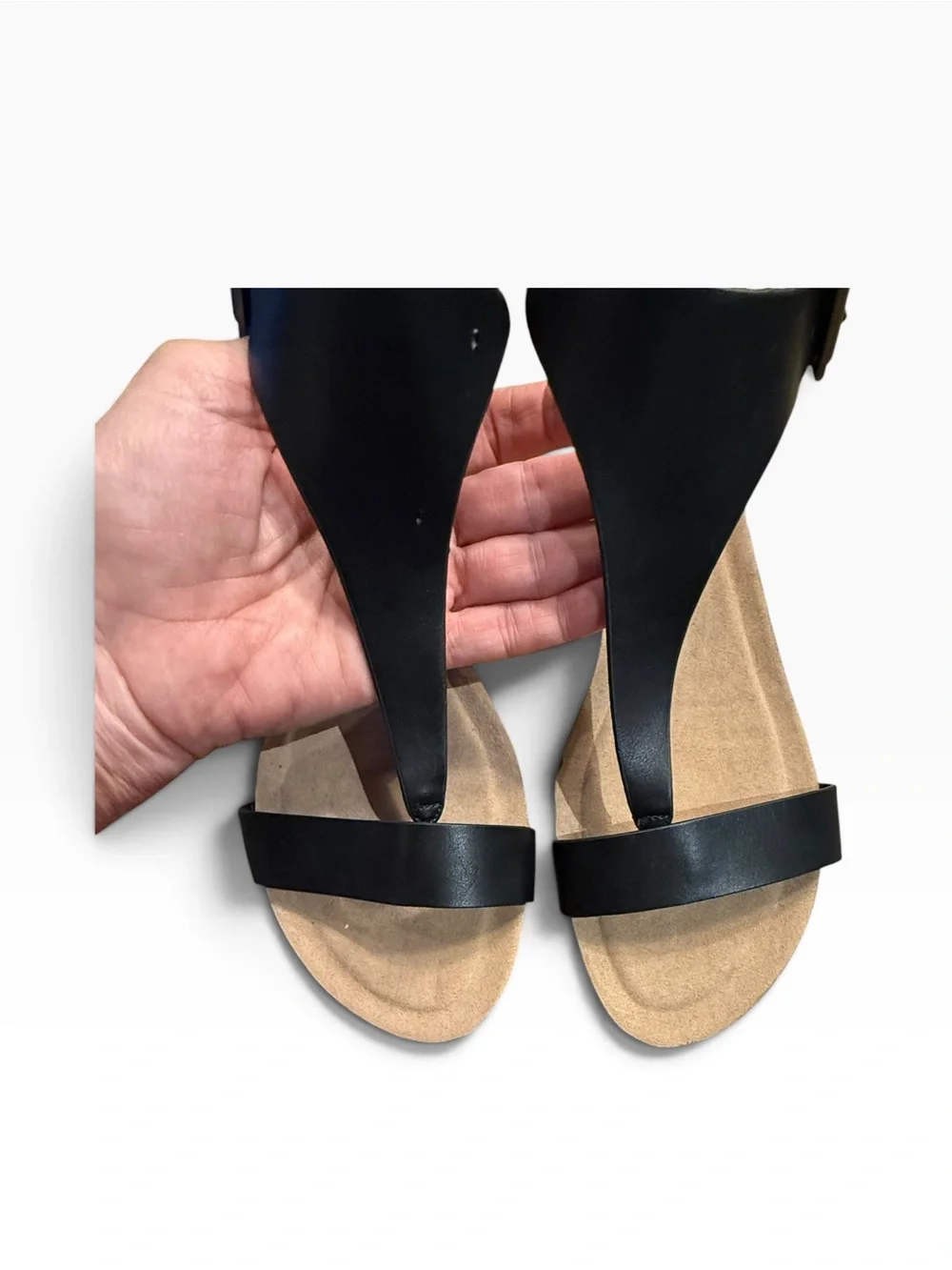 Kenneth Cole Reaction Great Gal Women’s Size 10 Black Faux Leather Sandals